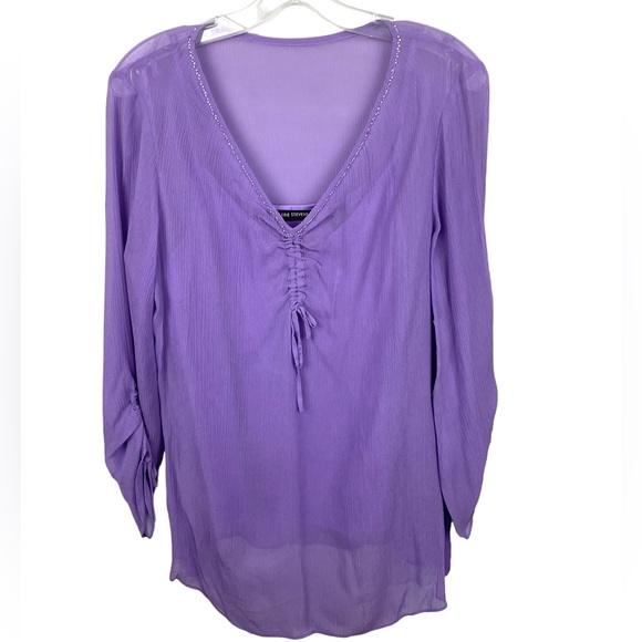 Valerie Stevens NWT Silk Blouse with Cami Underneath Size Large - Picture 1 of 6
